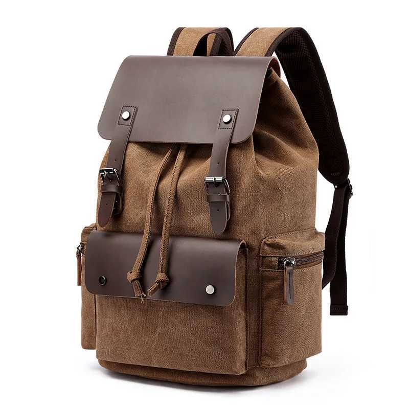 NEW Mens Backpack Vintage Canvas Backpack School Bag Mens Travel Bags Large Capacity Backpack Laptop Backpack Bag High QualitXJ241026