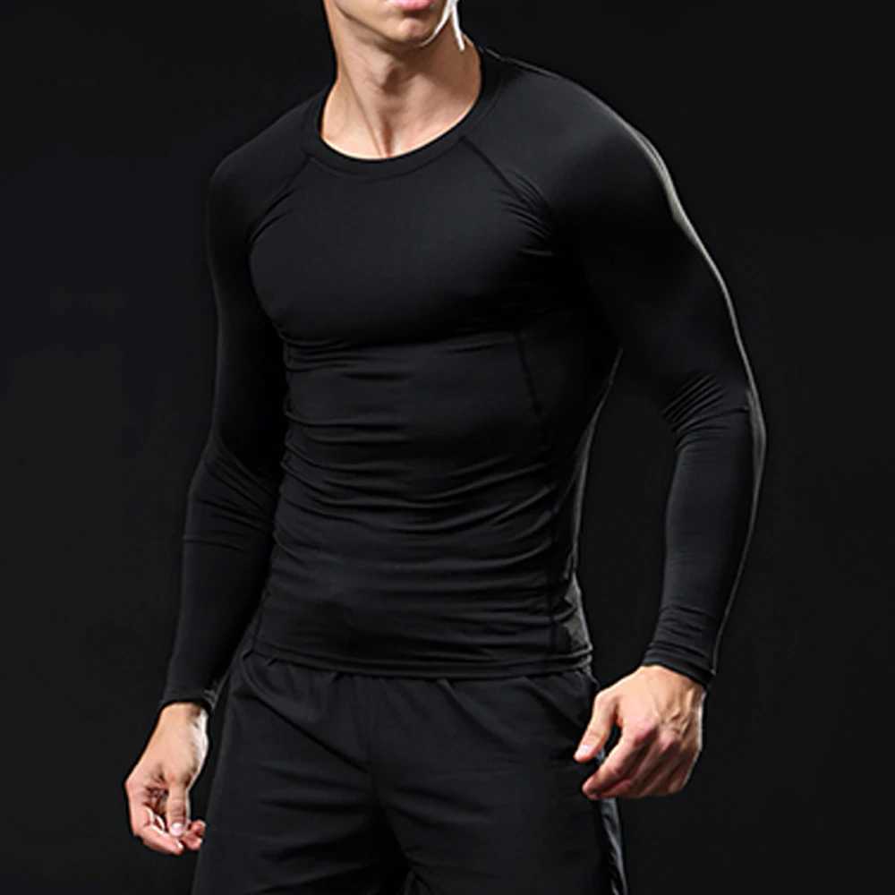 Mens Fashion Printed Shirt Breathable Compression T-shirt Sports Shirt Summer Quick Drying Long Sleeve Outdoor Exercise T-shirt W241026