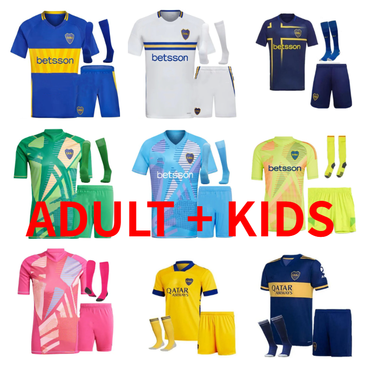 adult kit 20 21 24 25 Boca Juniors DE ROSSI Soccer Jerseys 2024 2025 MARADONA CAVANI BENEDETTO LUCAS MARCOS ROJO MEDINA M.MERENTIEL VARELA man kids kits football Shirt