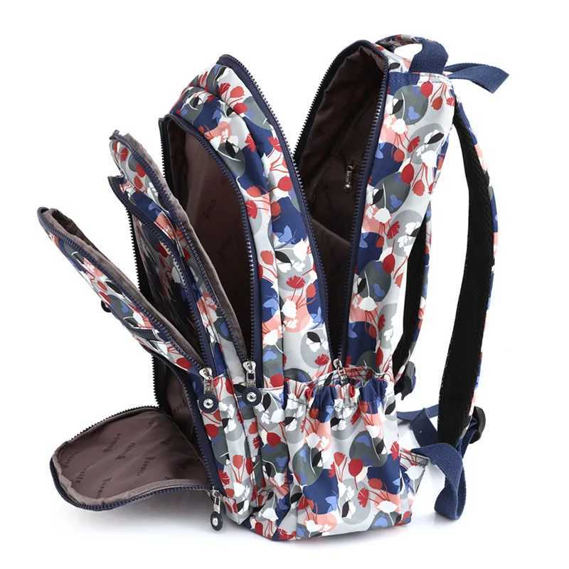 2023 New Multi Pockets College Students Backpacks Colorful Print Oxford Waterproof Travel Bags Large Capacity Laptop RucksacksXJ241026