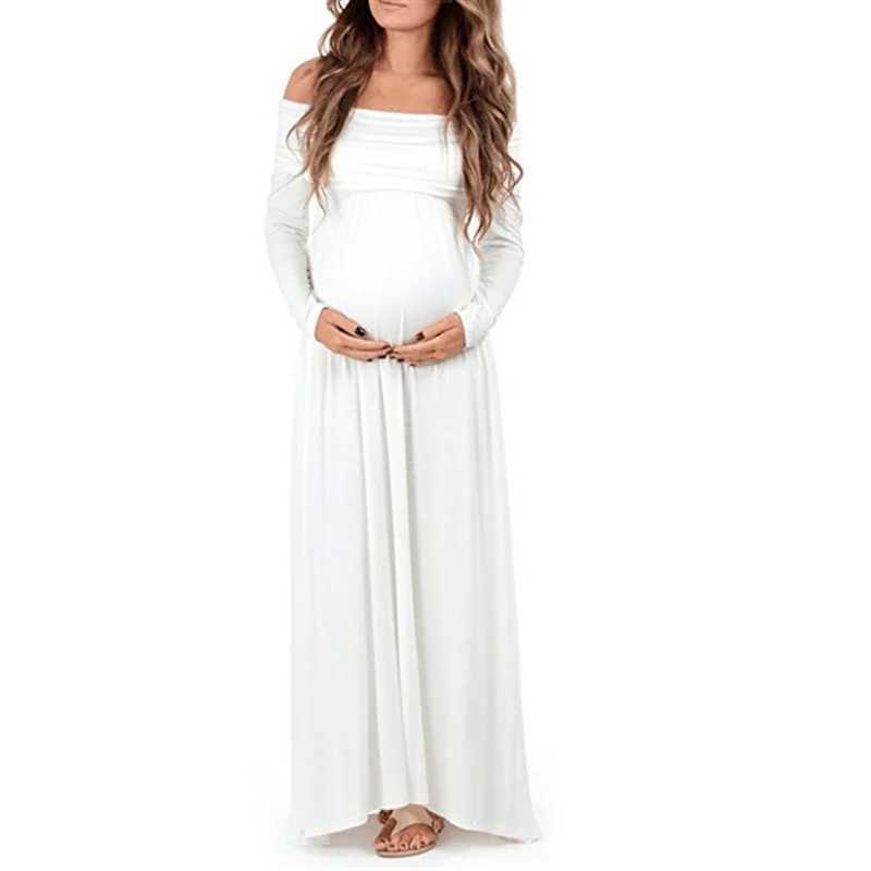The term new mother dress refers to a sexy and fashionable maternity dress with long sleeves mop long leather and photos of pregnant women W241026