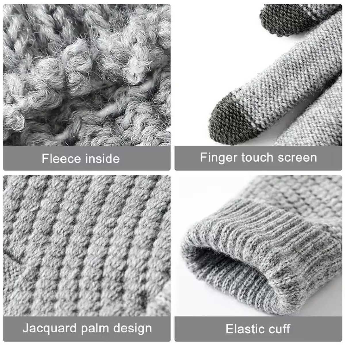 Womens Warm Winter Touchscreen Gs Elastic Classic Knitted Gloves Full Finger Outdoor Bicycle Driving G W241026