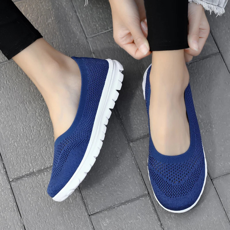 Womens breathable mesh flat shoes for spring and summer suitable for womens shoes lightweight sports shoes ballet shoes and womens casual shoes 241024