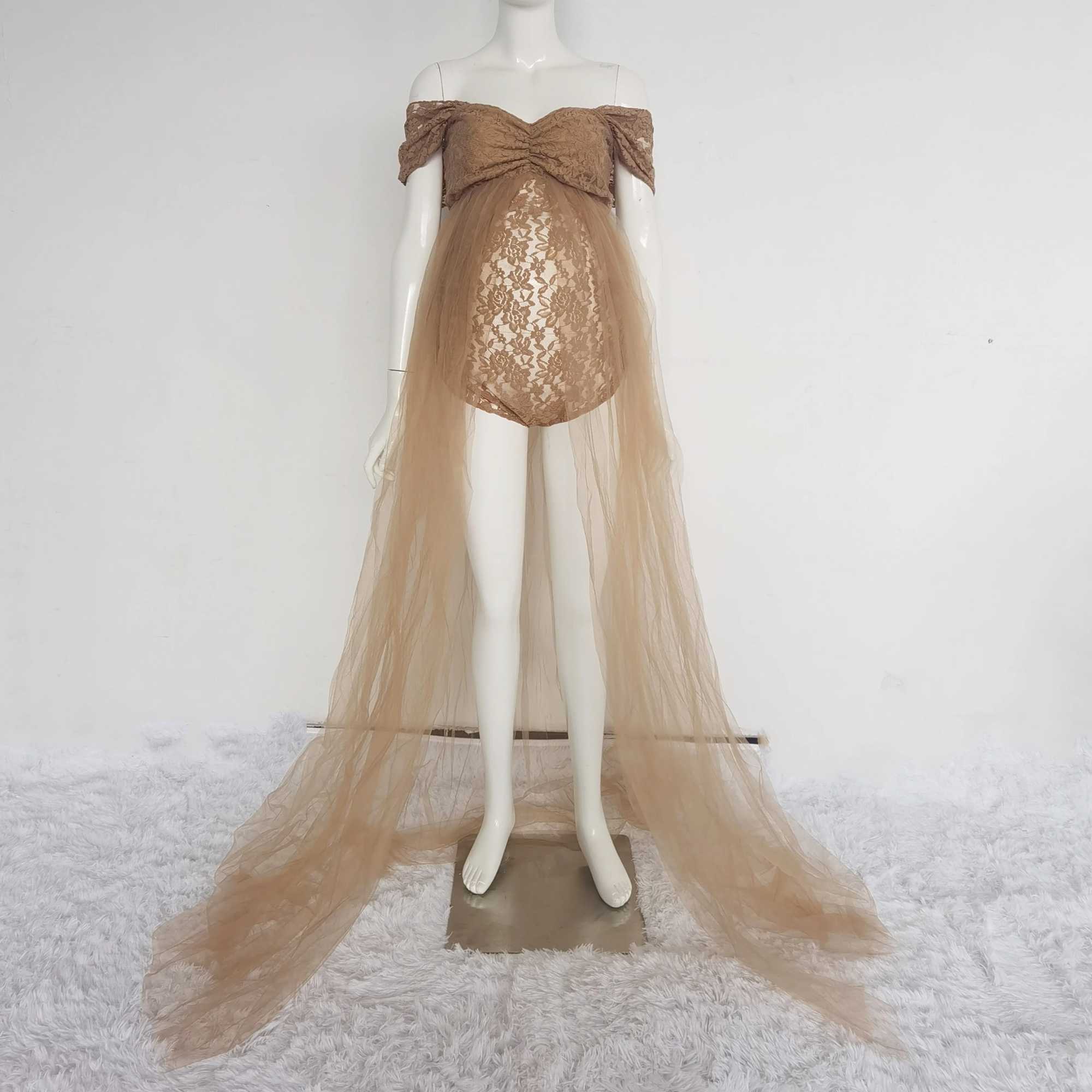 Slip Strap lace chiffon maternity bodysuit maternity chiffon photography long skirt W241026