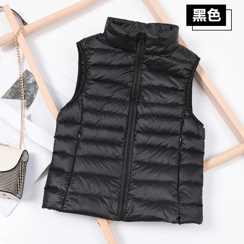 2023 White Duck Down Jacket Women Vest Autumn Winter Sleeveless Waistcoat Warm Lightweight Puffer Female Tops Outwear 8XL 241018