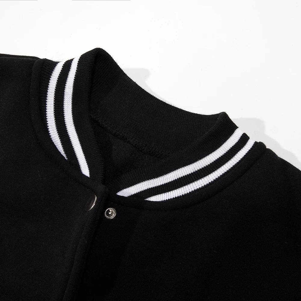Black White Gray Collision Color Jacket Loose Oversized S5XL Clothes Men Baseball Clothes Street Coat Warm Fleece Soft Jackets 241024 - view 6