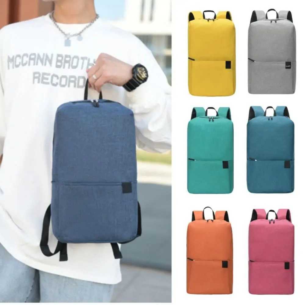 Portable Large Capacity Small Backpack Solid Color Waterproof Travel Bag Multiple Pockets Unisex School Bags TravelXJ241026