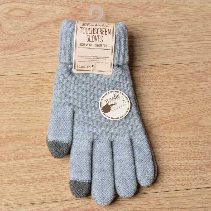 Winter wool warm knitting G mobile touch screen knitting G full finger tube female crochet G W241026