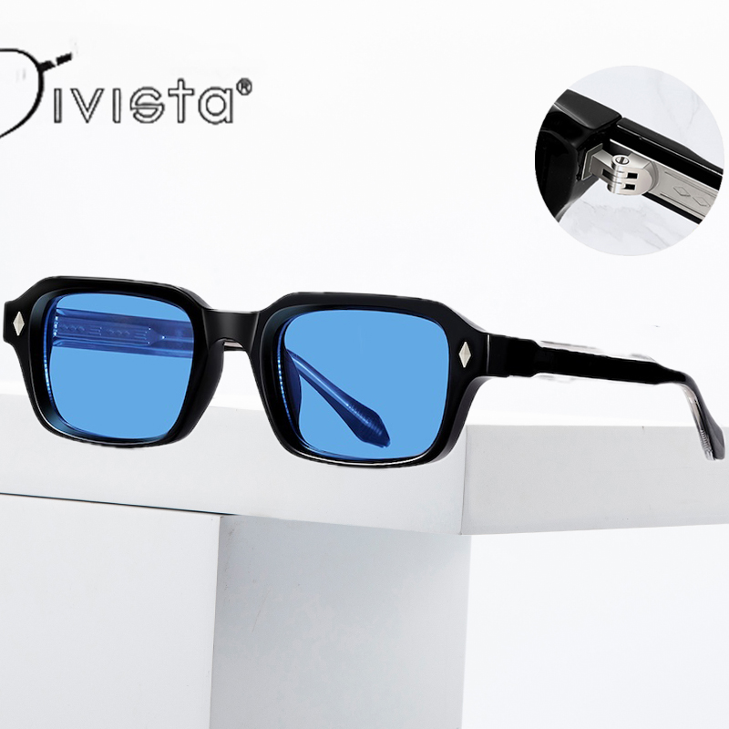 Retro Square Sunglasses Men Rectangle Cool Steampunk Thick Sun Glasses for Women y2k Wrap Around Cyberpunk Futuristic Personalized Shades UV400 Rivets