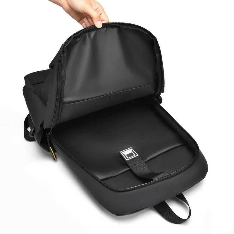 New Leather Film Backpack Mens Water-repellent Commuter Backpack Large-capacity Student SchoolbagXJ241026