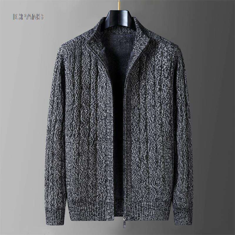 Wool Er Cardigan Jumper Jacken Korea Khaki Black Fleece Thicken Warm Winter Zipper Sweatercoat Men Knitted Clothing
