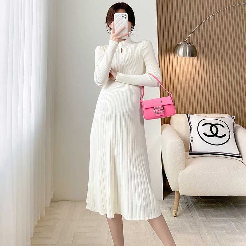 Autumn and Winter Knitted Maternity Dress Maternity Sweater W241026