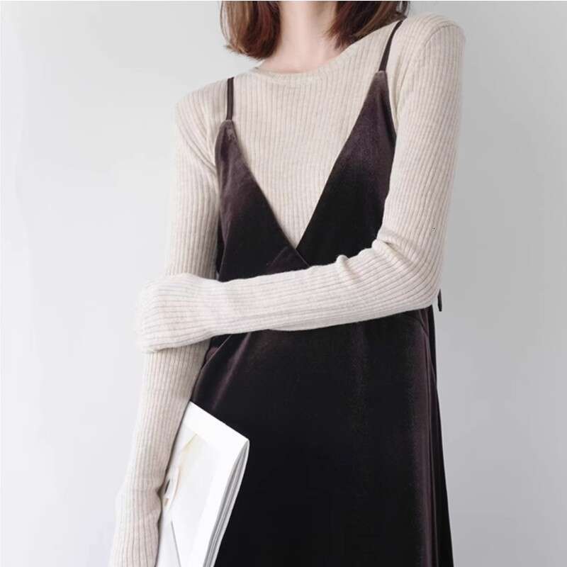Suspended Veet Dress For Women 2023 Autumn/Winter New Design Sense Large V-Neck Elegant And Unique Slim Fit Mid Length Small B