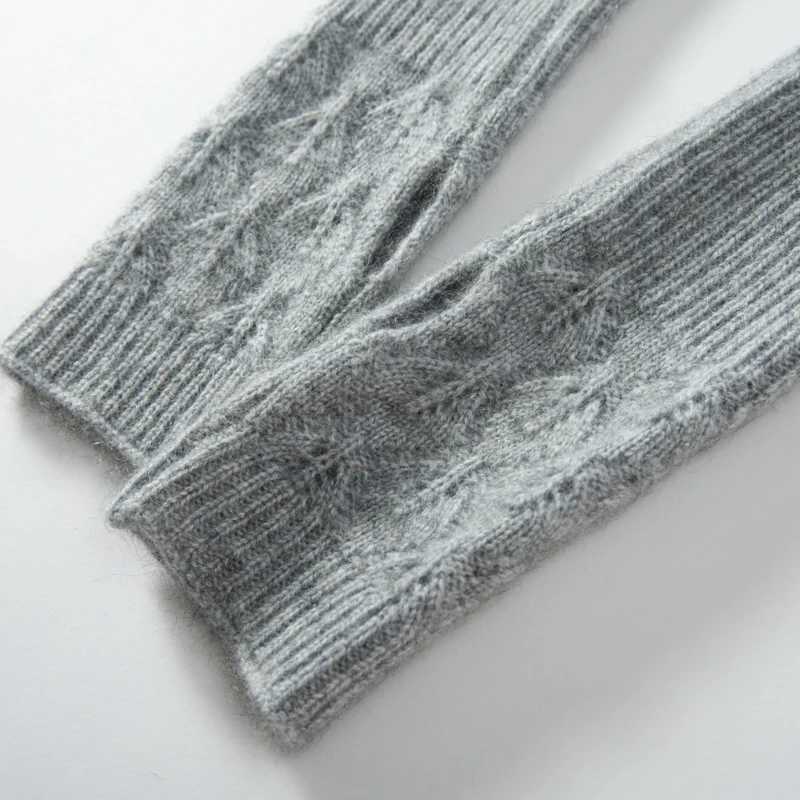 Winter womens% cashmere long gloves 25cm fine knitted fingers Gs Y2k hot Gs half finger long arm heater W241026