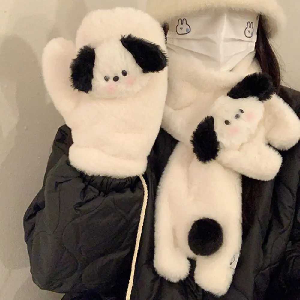 Fluffy Winter G Thick Soft White Plush G Warm Cartoon G Womens Scarf W241026