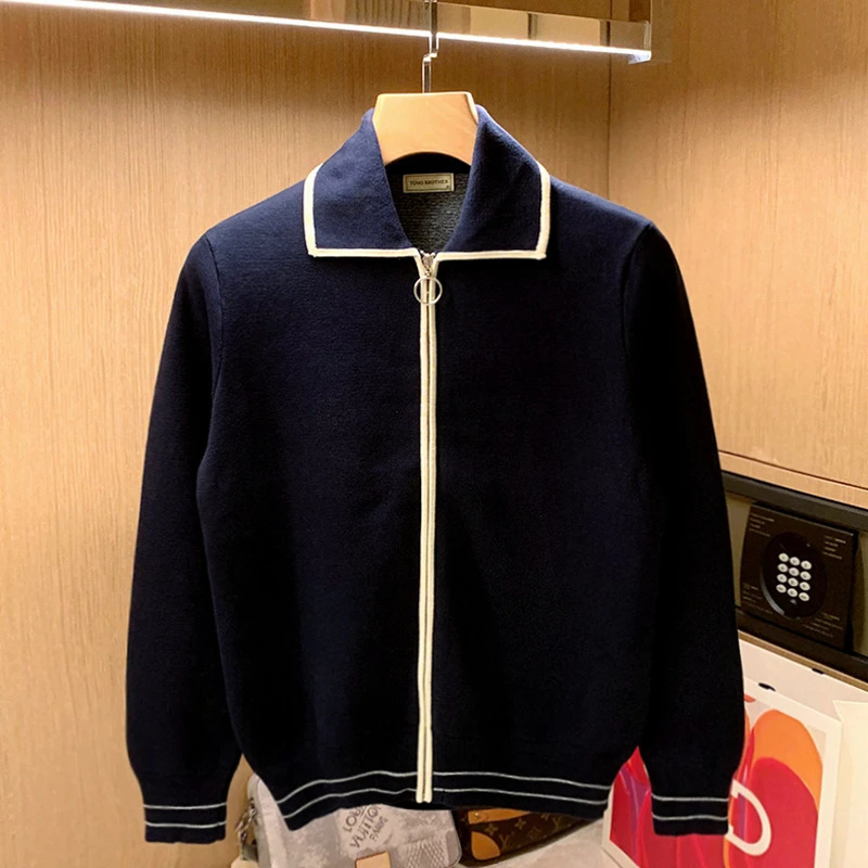 Top Grade Autum Winter Fashion Knitwear Japanese Street Mens Cardigan knitted Sweater Casual Coats Men Clothing B68 241024
