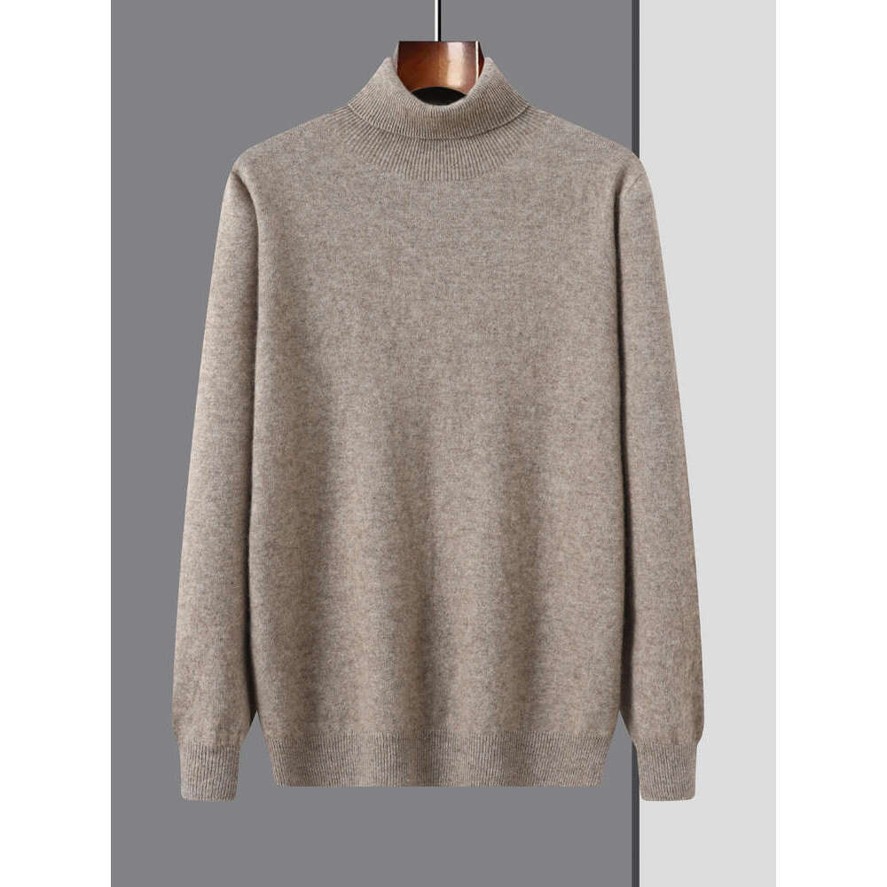 Men's Turtleneck 100% Sweater Autumn Winter Basic Long Sleeve Pullover Cashmere Knitwear Soft Warm Comfy Male Clothing