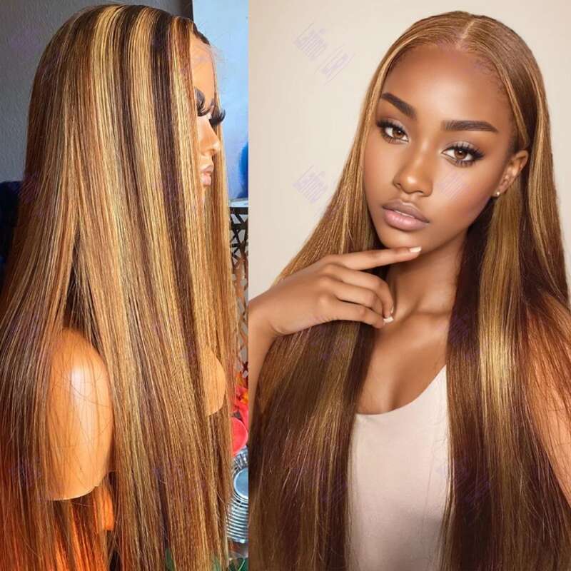 13X4 Frontal Highlight 13X6 Straight Lace Front Wigs For Women P427 Colored Human Hair Wig