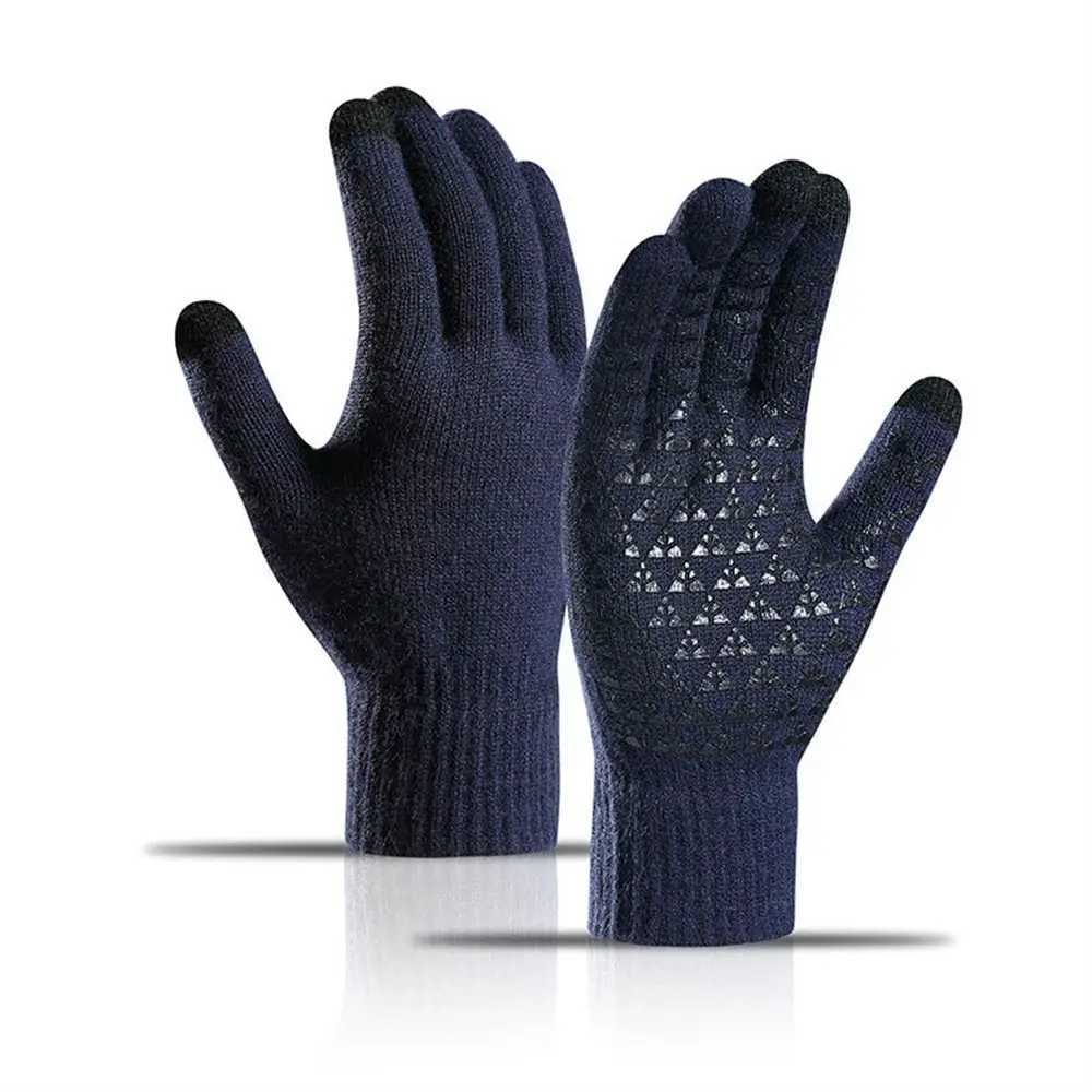 2023 New Touchscreen Womens Gs Winter G Mens Warm Gloves Driving Anti slip Soft Knitted Inner Lining Hot Gs W241026