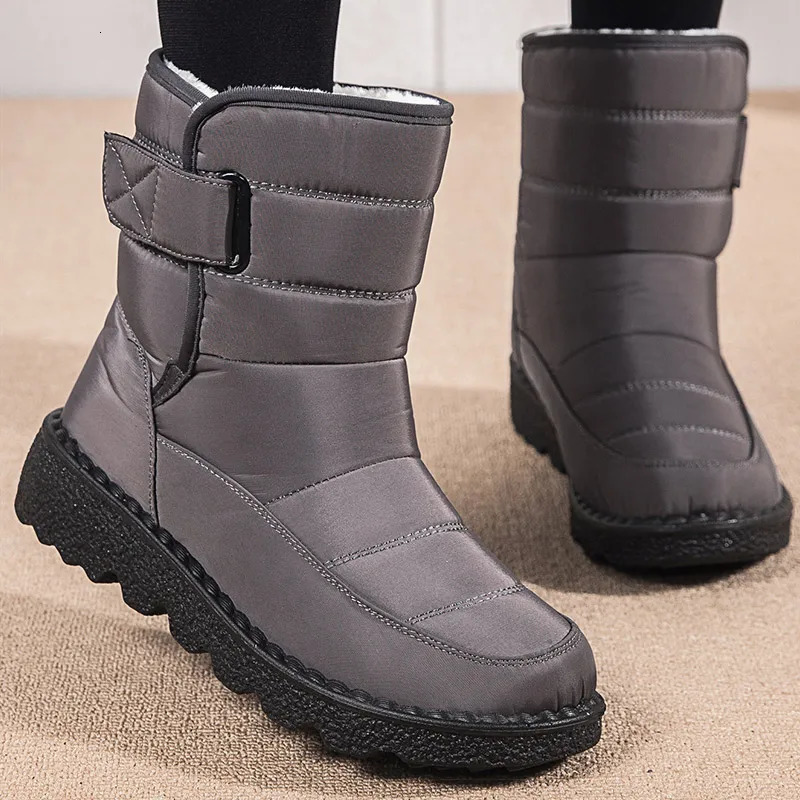 Womens Boots Super Warm Winter Boots With Heels Snow Boots Rubber Booties Fur Bota Feminina Short Boot Female Winter Shoes 241025