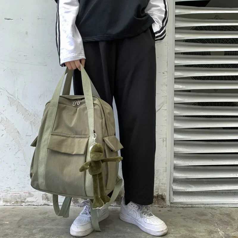 Backpacks Women Korean Style Harajuku Multifuncti Travel Large Capacity Backpack Solid Waterproof Bag Students PreppyXJ241026