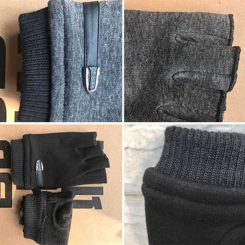 Winter Gs Mens Wool Warm Half Finger Gs Elastic Finger Gloves Mens Outdoor Cycling Gs W241026