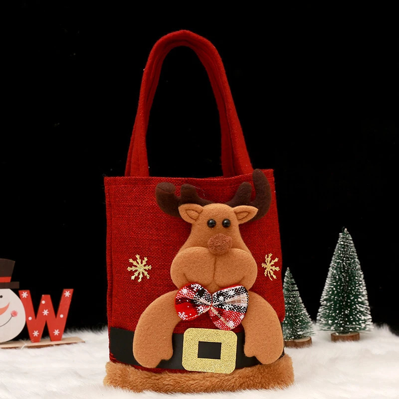 20PCS Christmas Tote Bag Snowman Bear Candy Bag ren Gift Bag Storage Bag Christmas Decoration 241025