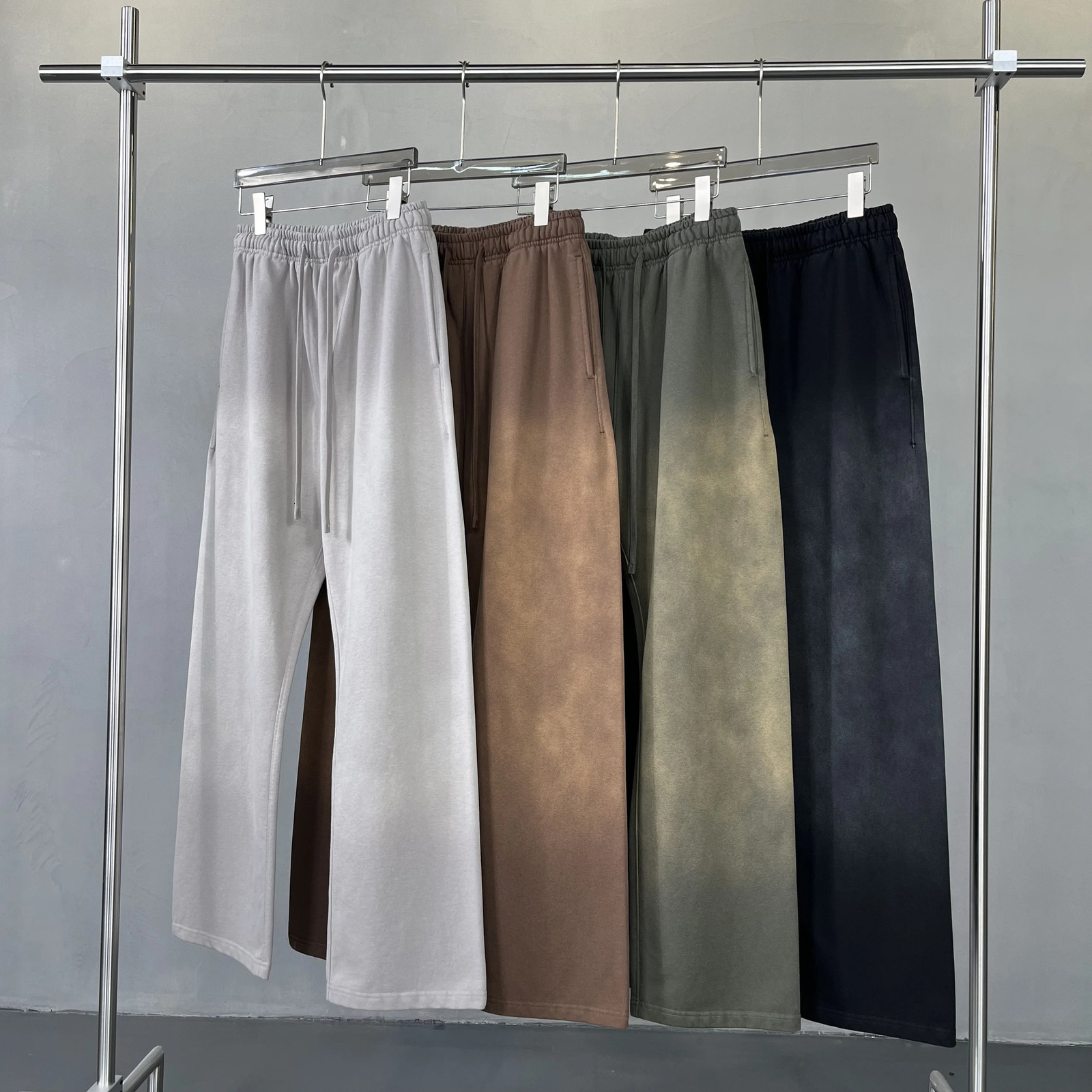 Washing Distressed Spray Dyeing Gradual Sweatpants Retro Loose Casual Spraydyed sweatpants 241025