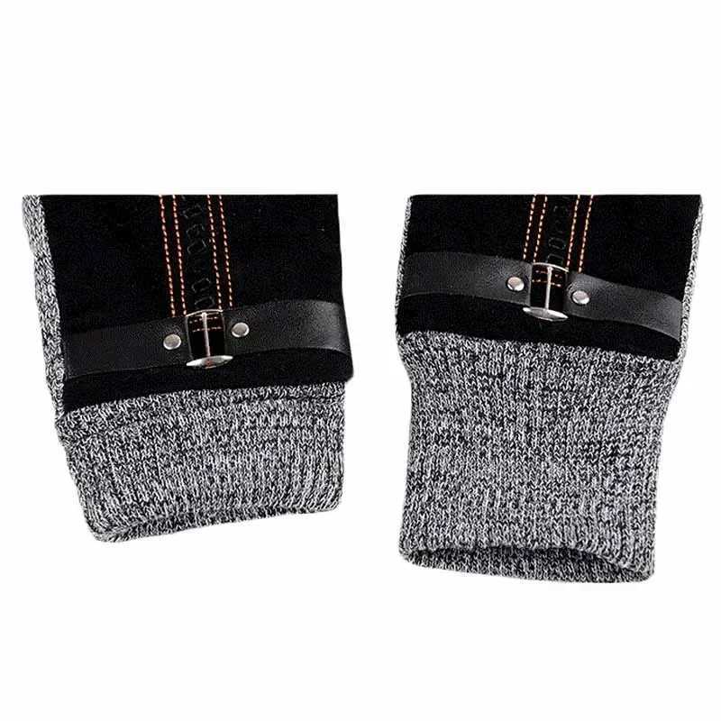 2023 Winter Mens Warmth Gs Genuine Leather Pig Skin Gs Gloves Mens Thick Bicycle Gs Mens Knitted Tube W241026