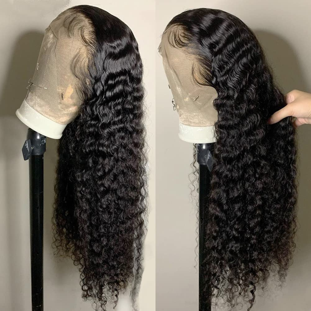 13x6 Deep Wave 30 38 Inch Pre plucked Brazilian Curly Wigs 13x4 HD Transparent Human Hair Lace Frontal Wig