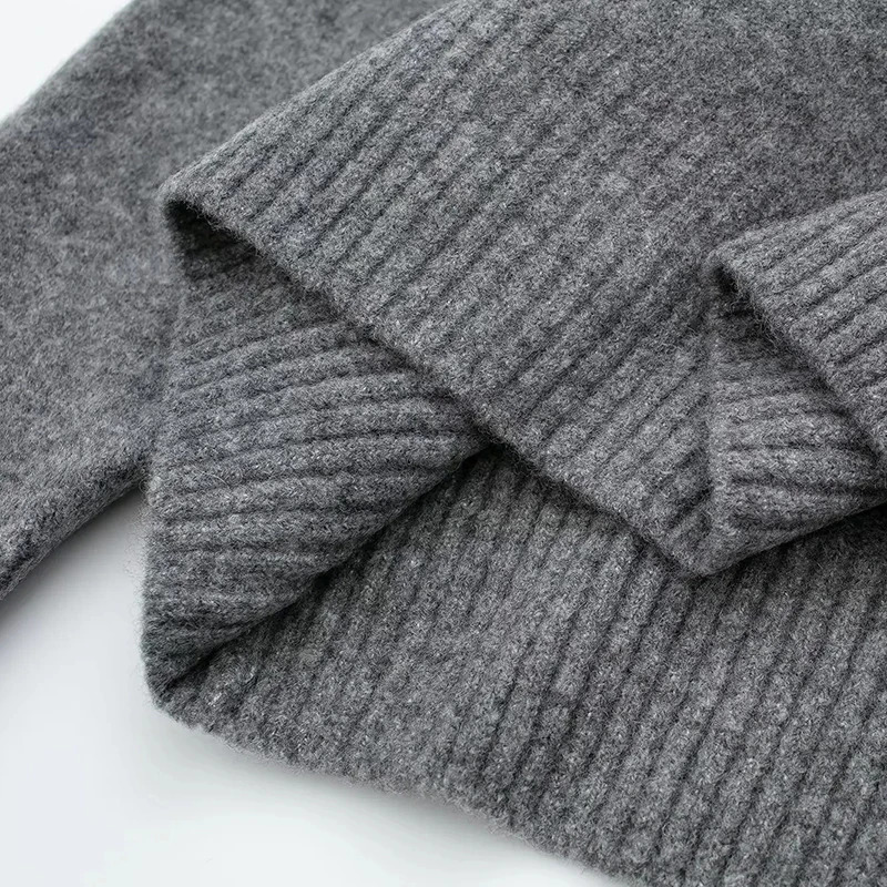 Laxsesu Autumn Winter Women Gray Pullover ONeck Chic Loose Sweaters 2024 Long Sleeve Fashion Knitted Casual Jumper Female 241018