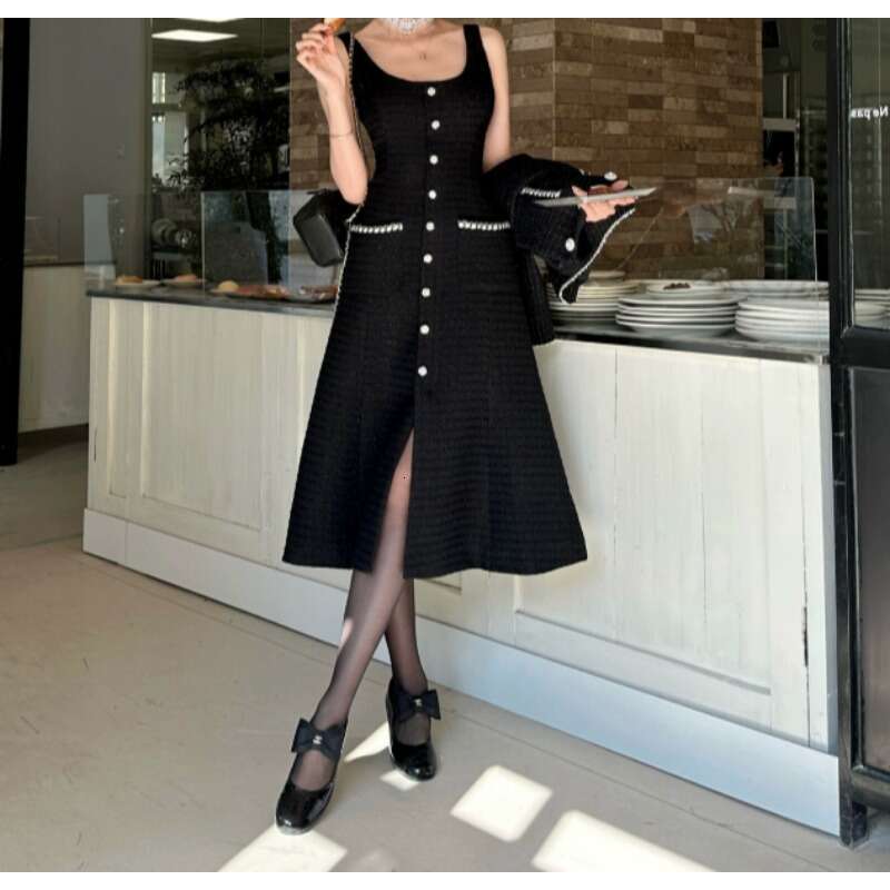 2024 New Spring Women's Suit, Mid Length Vest Skirt, Coarse Woolen Suit Two Piece Sets Womens Outifits