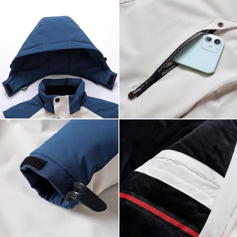 Winter Men Jacket And Pants Thick Warm Windproof Suit Snowboard Snow Coat Male Ski Equipment Outdoor Camping Brand
