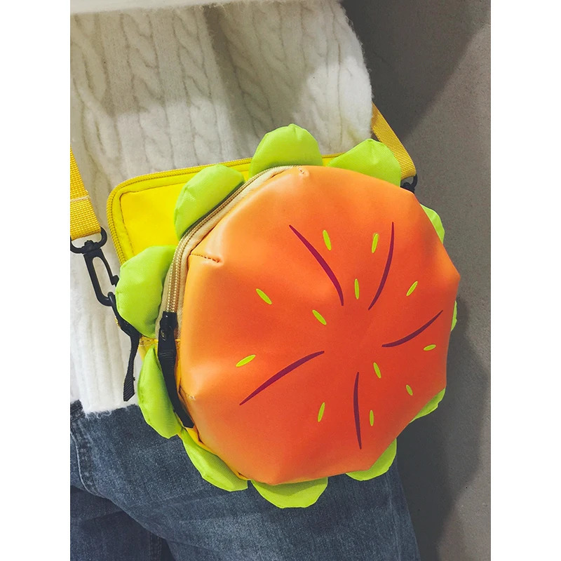 Funny Hamburg Shaped Purses and Handbags for Women Kawaii Shoulder Bag Small Crossbody Bag Cute Female Clutch Leather 241025