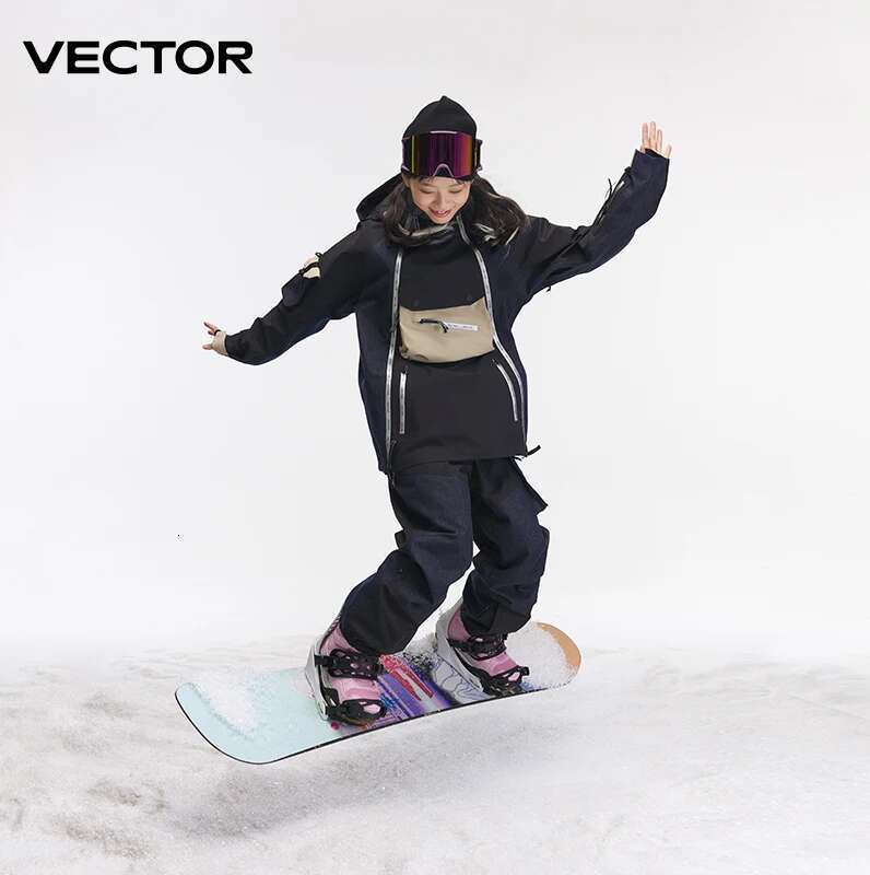 VECTOR 3L Double Zipper Suit Set Man Winter Jackets And Pants Warm Waterproof Women Outdoor Ski Bike Camping