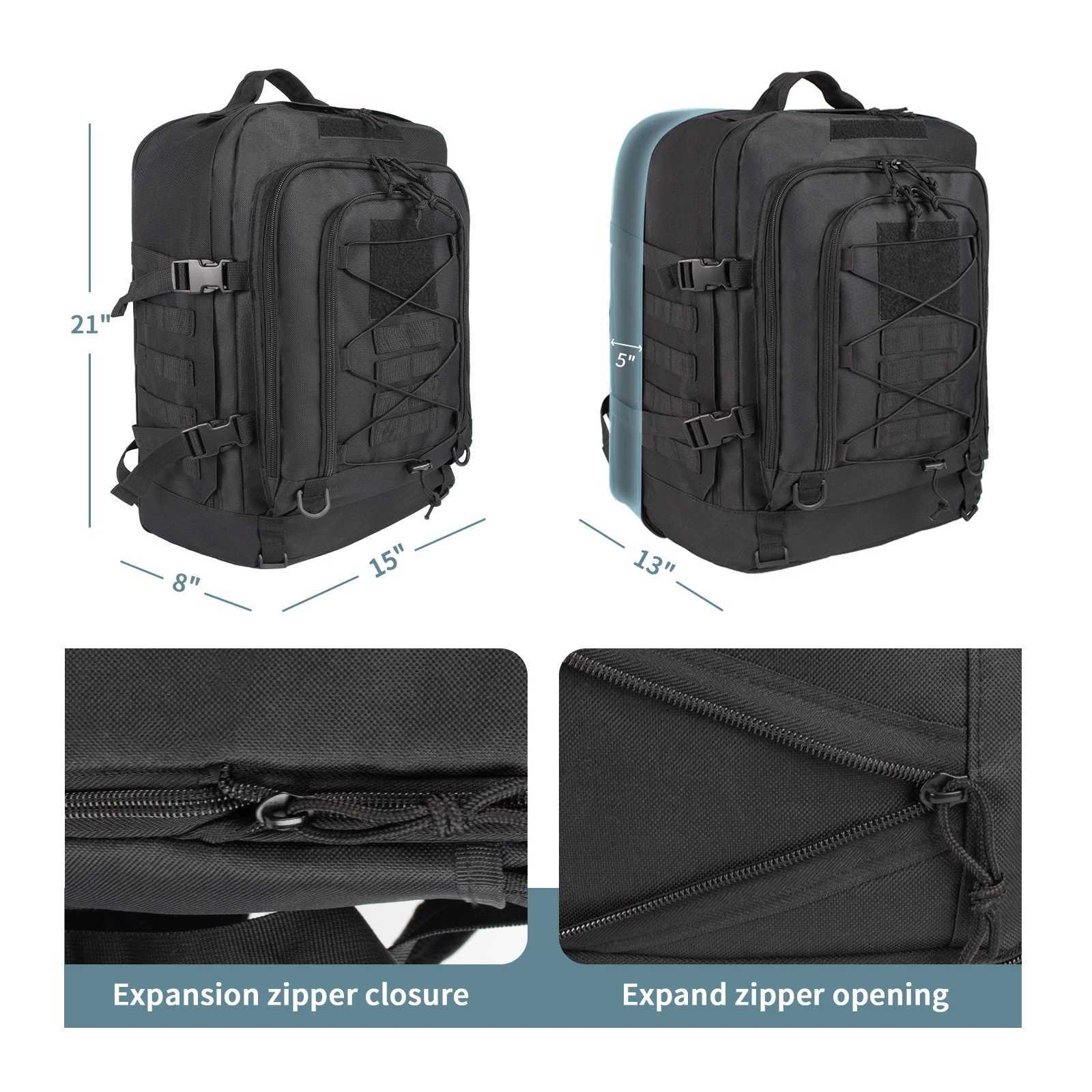 Expandable 64-40L Tactical Backpack Extra Large Capacity Rucksack Army Military For Men Women 3 Day Assault Pack Molle Bag ForXJ241026