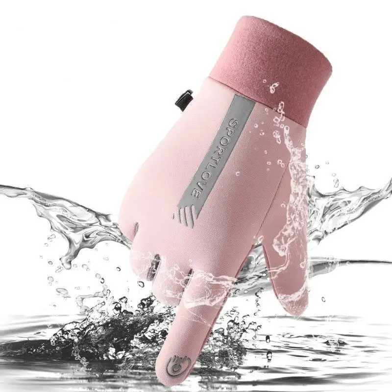 2024 Winter Gs Womens Bicycle Hot Wool Cold resistant Windproof Bicycle Outdoor Running Ski Gloves W241026