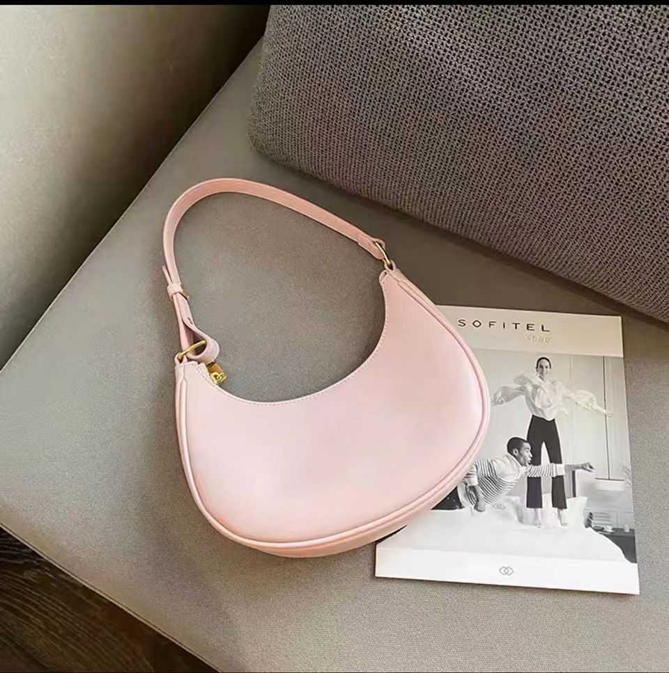 25S Fashion Designer Women Ladies Black White Pink Crossbody PU Leather Tote Solid Color Shoulder Bag