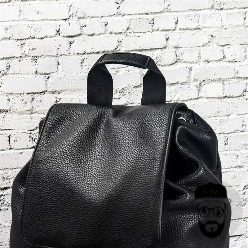 Black 1017 ALYX 9SM metal bucket leather backpack with large capacity and simple design ALYX backpackXJ241026