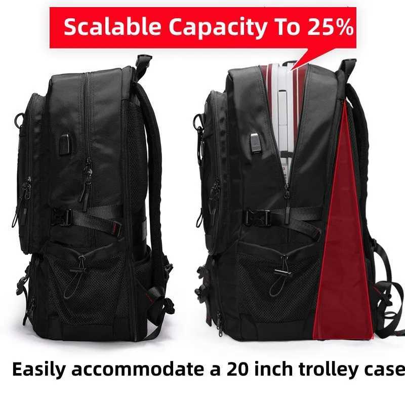 Mens Traveling Backpack 50-80L Large Capacity Business Backpack For Men 17 Inch Laptop Bags Fi Oxford With Shoe BackpackXJ241026