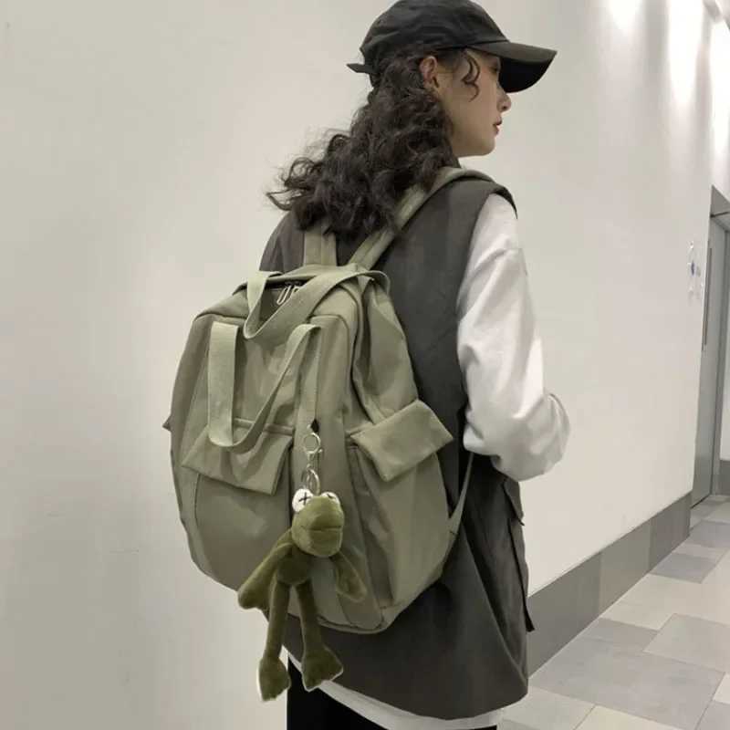 Backpacks Women Korean Style Harajuku Multifuncti Travel Large Capacity Backpack Solid Waterproof Bag Students PreppyXJ241026