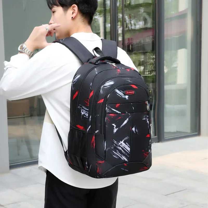 Boys Black Backpack Large Capacity Leisure Travel Bag College Student Bag Can Be Used As Laptop Bag SchoolbagXJ241026