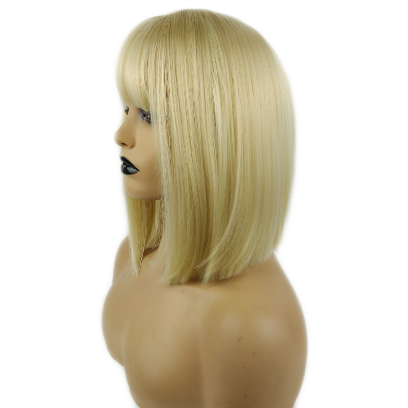Wig women short straight bobo synthetic fiber wig women smooth straight
