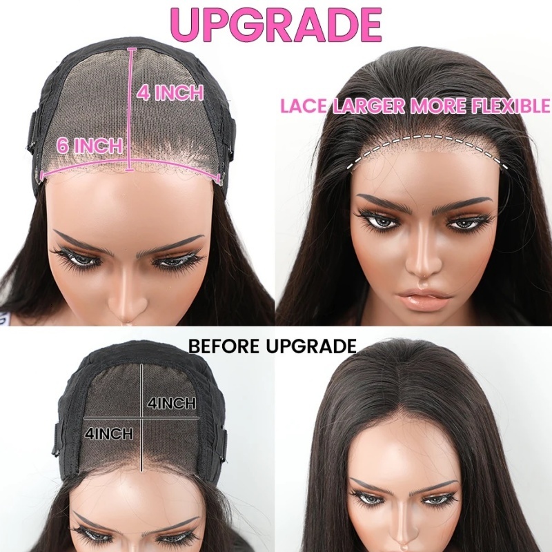 Brazilian Straight #4 Chocolate Brown Glueless Preplucked 6x4 HD Lace Closure Wig Human Hair Ready To Wear On Sale For Women