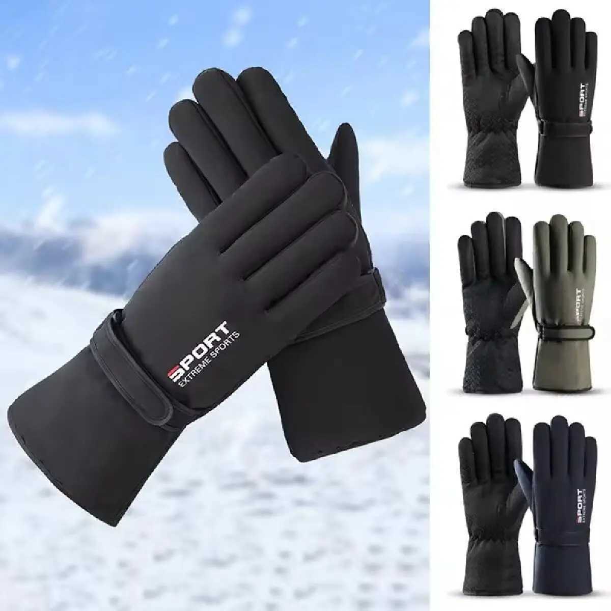 Mens Winter Skiing Gs Warm Plush Thick Waterproof Gs Outdoor Bicycle Windproof and Cold proof Gs W241026