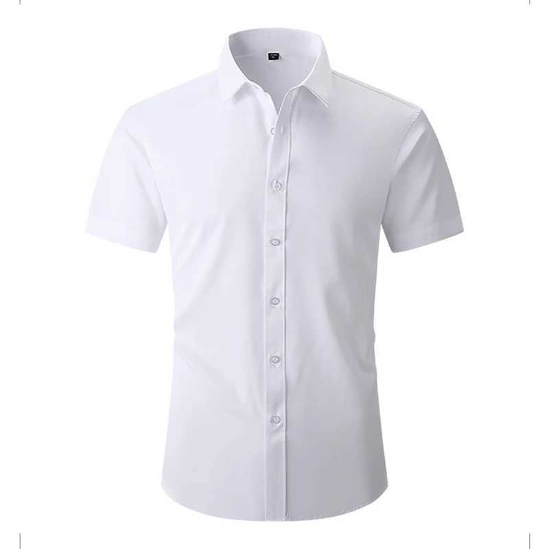 Mens Solid Short Sleeve Shirt Casual Button White Black Shirt US Size S-XL W241026