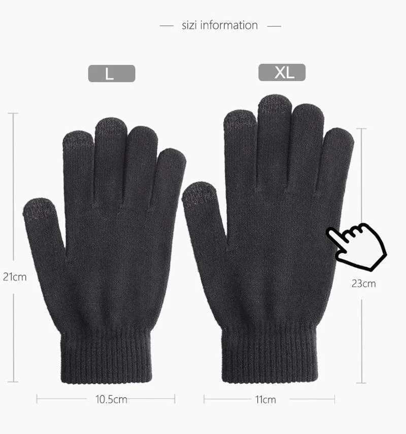 Mens and womens winter warm thick knitted touch screen Gs suitable for intelligent developers and users in cold weather W241026
