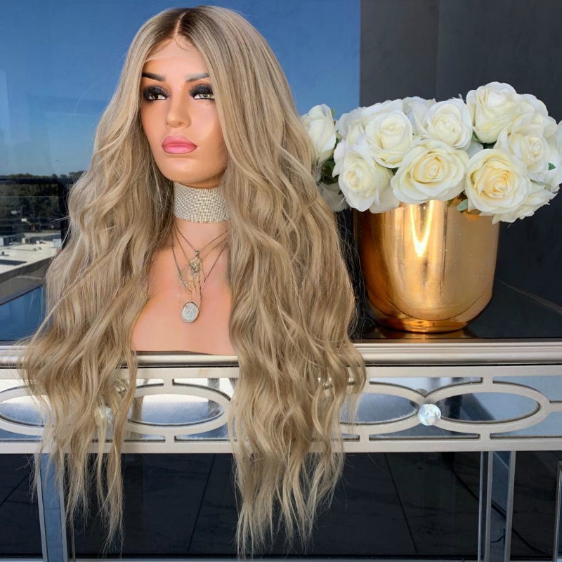 New wigs for women fashion long curly dyed small curly chemical fiber headpiece synthetic hair