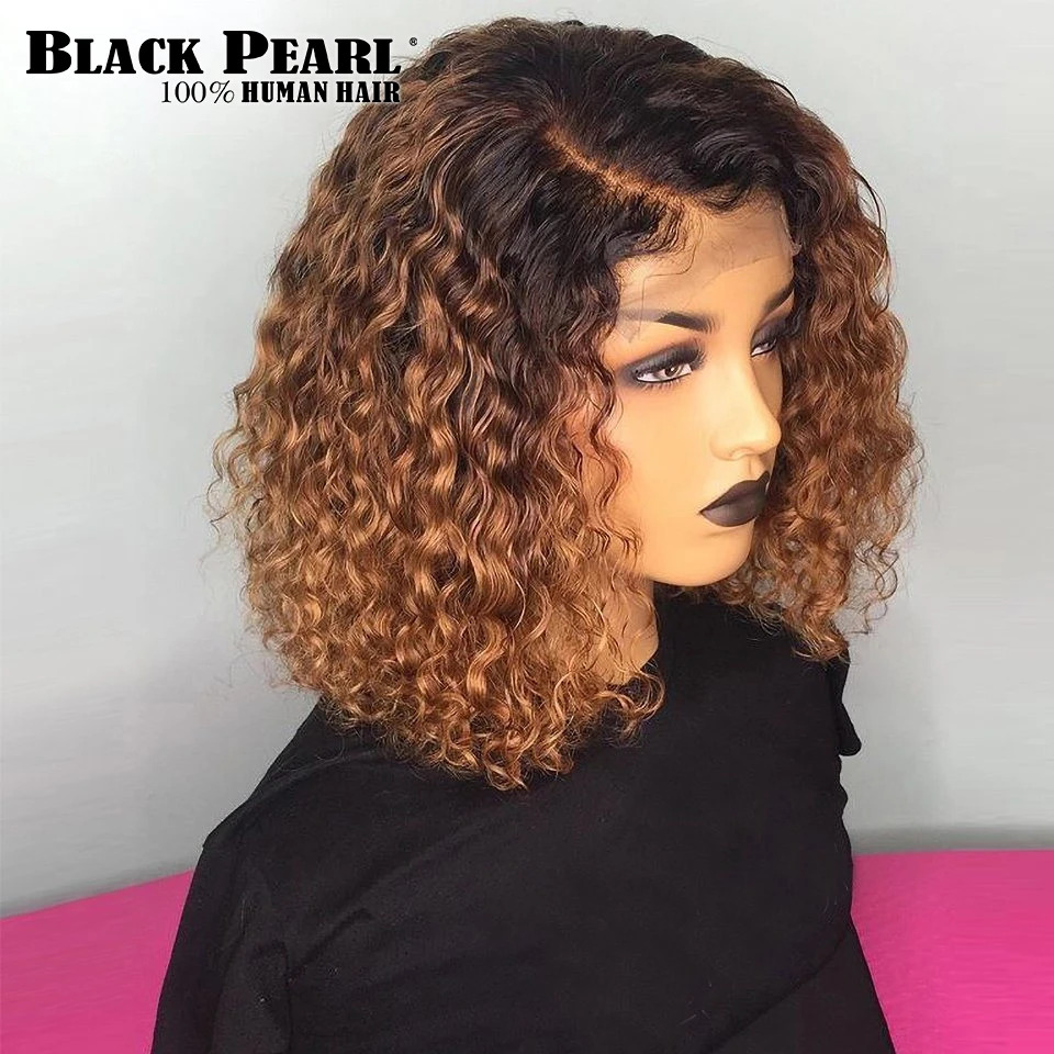 Short Bob e Cut Bye Wig Glueless Bleached Knots For Black Women Peruvian Curly Lace Front Hair Wigs Side