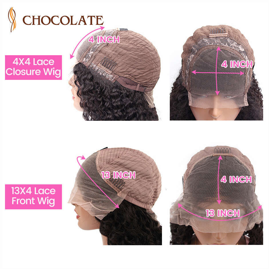 Water 13X4 HD Frontal Curly Human Hair Wigs For Black Women Brazilian 4X4 Deep Wave Lace Closure Wig